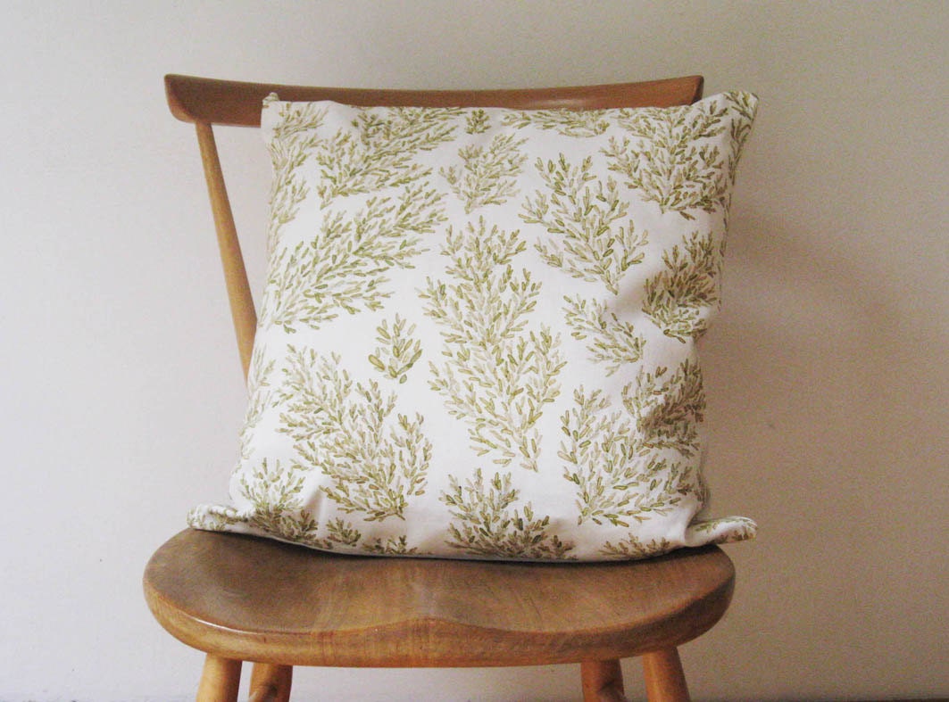 Leaf Branch Cushion Green