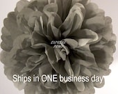 Gray Tissue Paper Pom Pom - 1 Medium Pom - 1 Piece - Ships within ONE Business Day - ExpressPoms