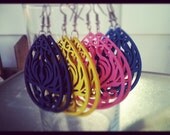 Beautiful light weight wood filigree earrings 10 colors high fashion great teen women stocking stuffer