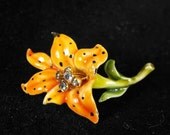 RESERVED For Soledad: HAR Enamelled Tiger Lily Figural Floral Signed On Sale 30.00