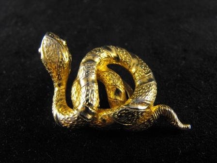 Vintage Serpent Pin Scarf Clip Convertible Gold Toned 20.00 obo