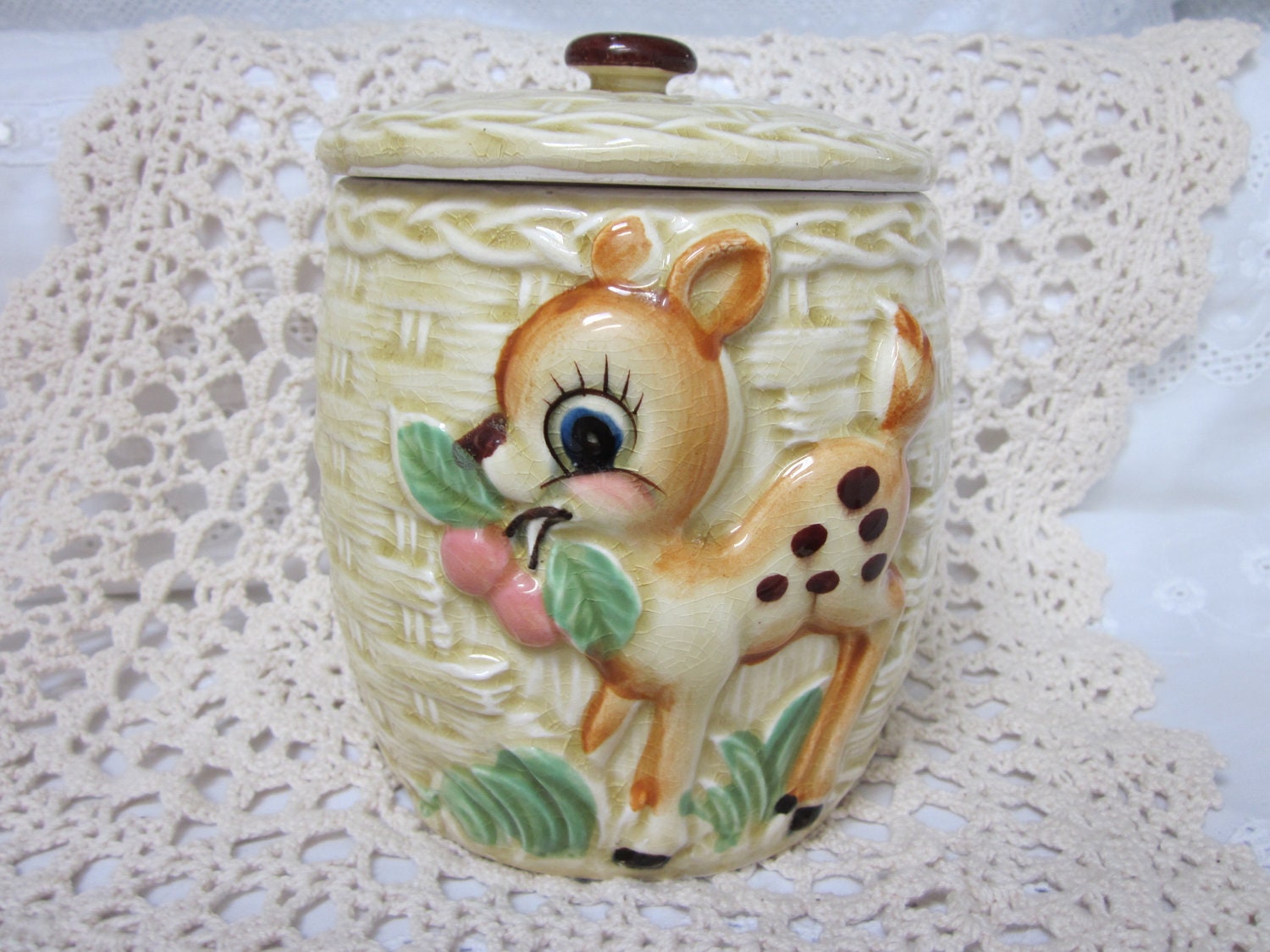 Vintage Deer Cookie Jar by beyondthenew on Etsy