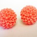 Peach Chrysanthemum earrings, peach earrings, post earrings, flower earrings, floral jewelry earrings, floral earrings, coral, small