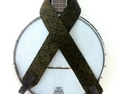 Banjo Strap in June Apple Print with Adjustable Leather Ends