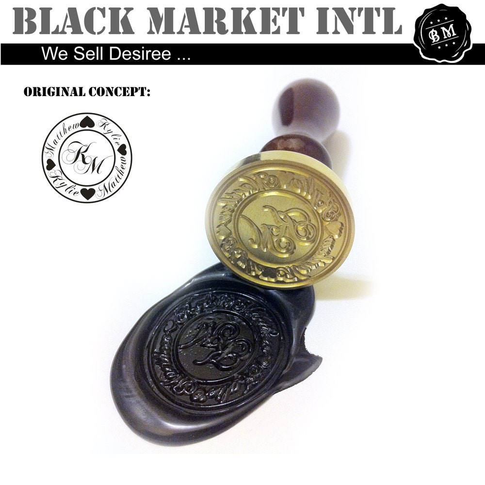 Wax Seal Stamp custom made order , Custom seal wax letter font set, wedding, logo Ref BMSN1