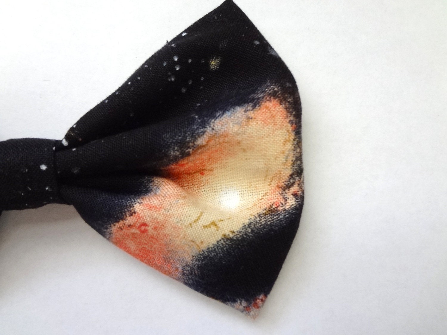 Galaxy hair bow with alligator clip attachment (planets and nebulae print)