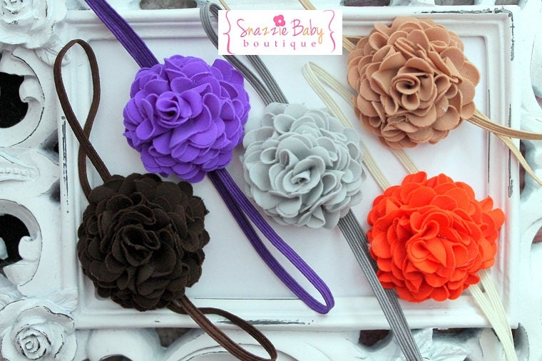 Baby headband set...Fall baby girl headband...set of 4 headband set...photography prop....dainty flower headbands