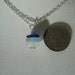Stacked cobalt blue, aqua and white sea glass necklace