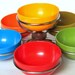 Mid-Century Luthje Denmark Rotating Condiment Caddy with Rainbow Melamine Bowls