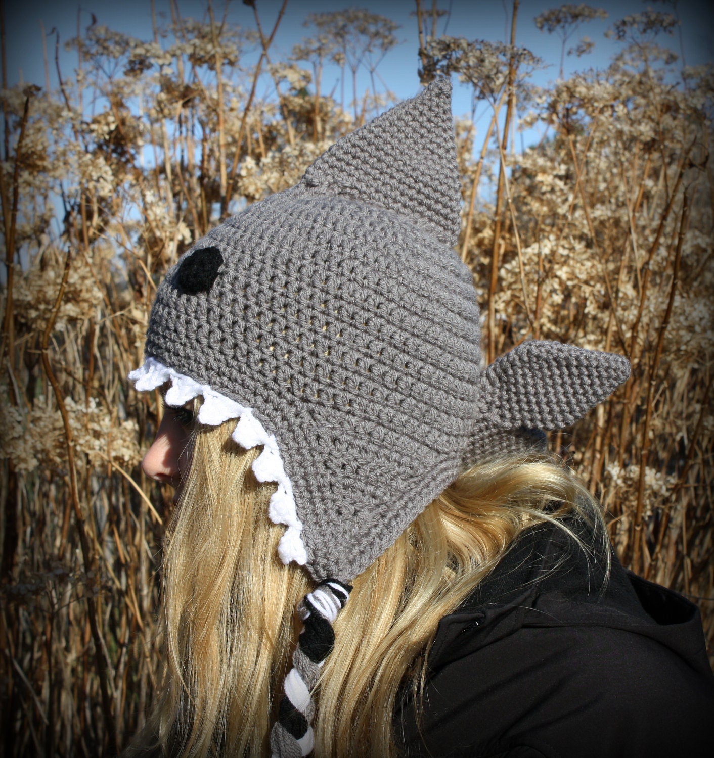 Crochet Shark Hat/Ready to Ship