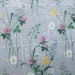 SALE Vintage Swedish 1950s fabric in gray cotton Wonderful meadow flowers printed on