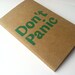 POCKET JOURNAL with Dont Panic Hitchhiker Quote Green Print To do LIst