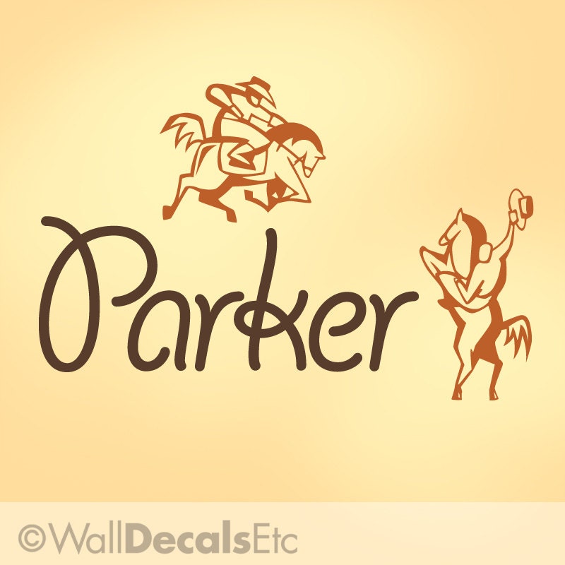 Custom Name Wall Decal - Rodeo Cowboy Decal, Cowboy Decor, Bucking Bronco Horse, Birthday Decorations, Rodeo Decor, childs name wall decor