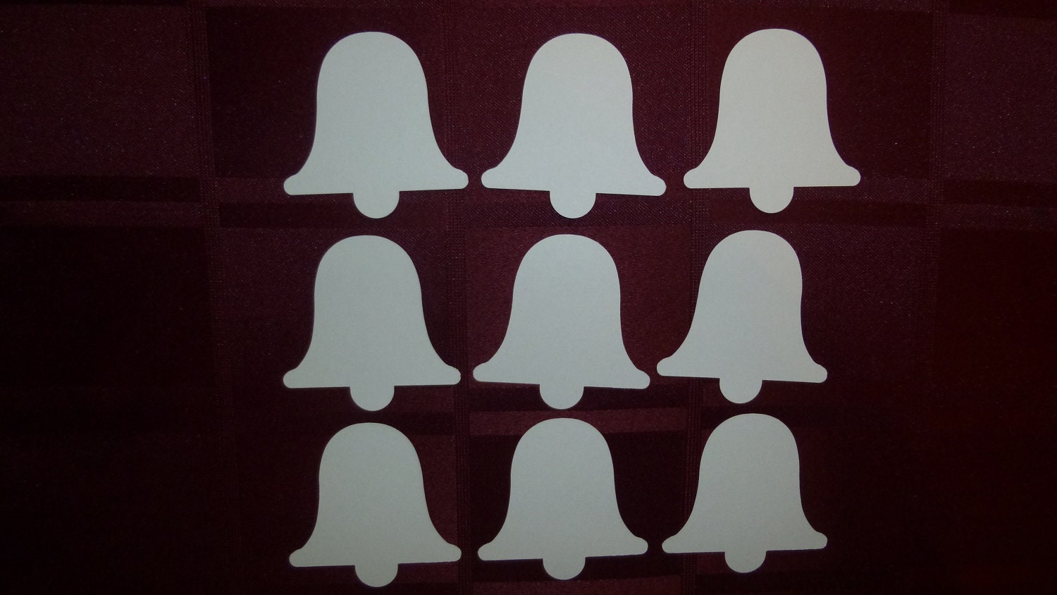 25 Large White Bell Die Cuts- Double Sided Card Stock- 2" Christmas Decorations, Holiday Decor, Table Confetti, Hanging Bells, Wedding Bell