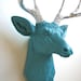 RESERVED 4 ROBIN Faux Taxidermy Deer Head wall mount in turquoise with silver antlers: Deerman the Deer Head