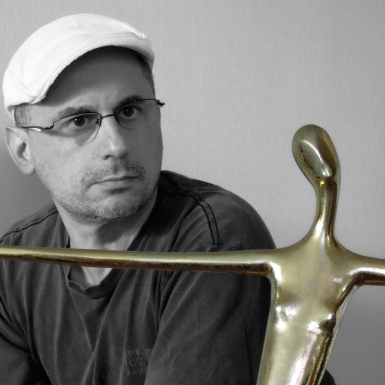 Metal Sculpture, Nude (abstract), Gold tone Overlay