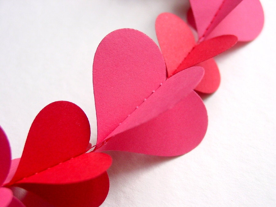 3D Garland-Red and Pink Hearts-Mobile-Hearts-Red-Pink-3D-Kids-Baby-Nursery Decor-Wedding-Valentine-Paper Mobile-Gift