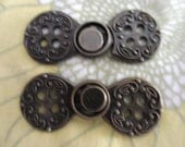 2 Sets Vintage Renaissance Round Leaves Shaped Design Clasps Latches for Sweater, Vest, Cloak and Cardigan.
