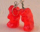 Earrings: Real Candy Gummy Bears Dipped in Resin