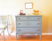 Reserved - Vintage dresser Hand Painted Grey