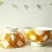 2 french vintage BOWLS - Café au lait - Farm house - SARREGUEMINES - kitchen shabby chic - Christmas