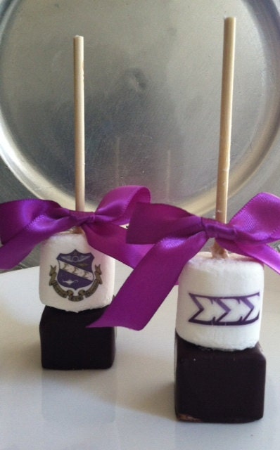 6 Personalized hot cocoa stick Belgian chocolate Sorority holiday Gift party favor teacher gift stocking stuffer wedding crest fraternity