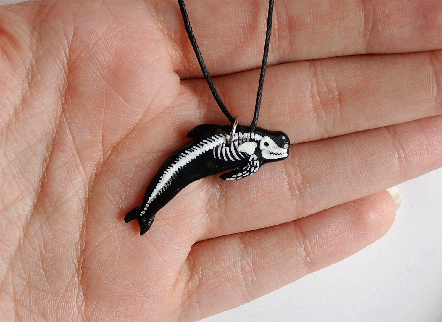 Pilot Whale (Short-Finned or Long-Finned) Skeleton Necklace