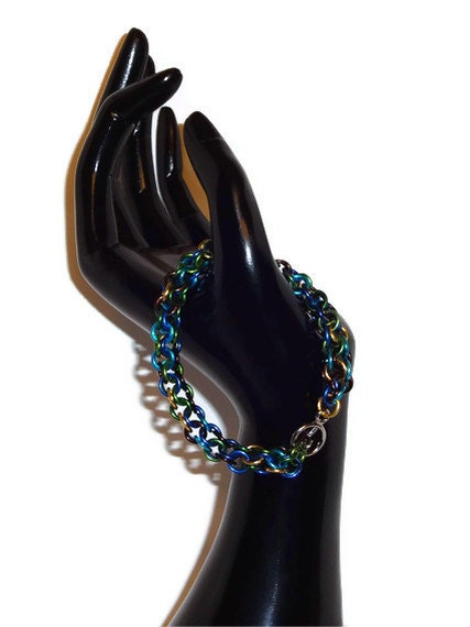 Chainmaille Bracelet "Earth" Roundmaille 7 inch
