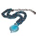 Glass Heart Pendant Chainmaille Choker Necklace