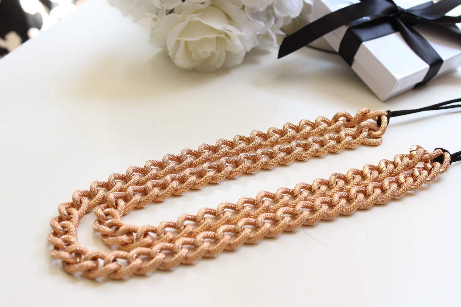 Rose Gold Double Layer Medium Chain Necklace