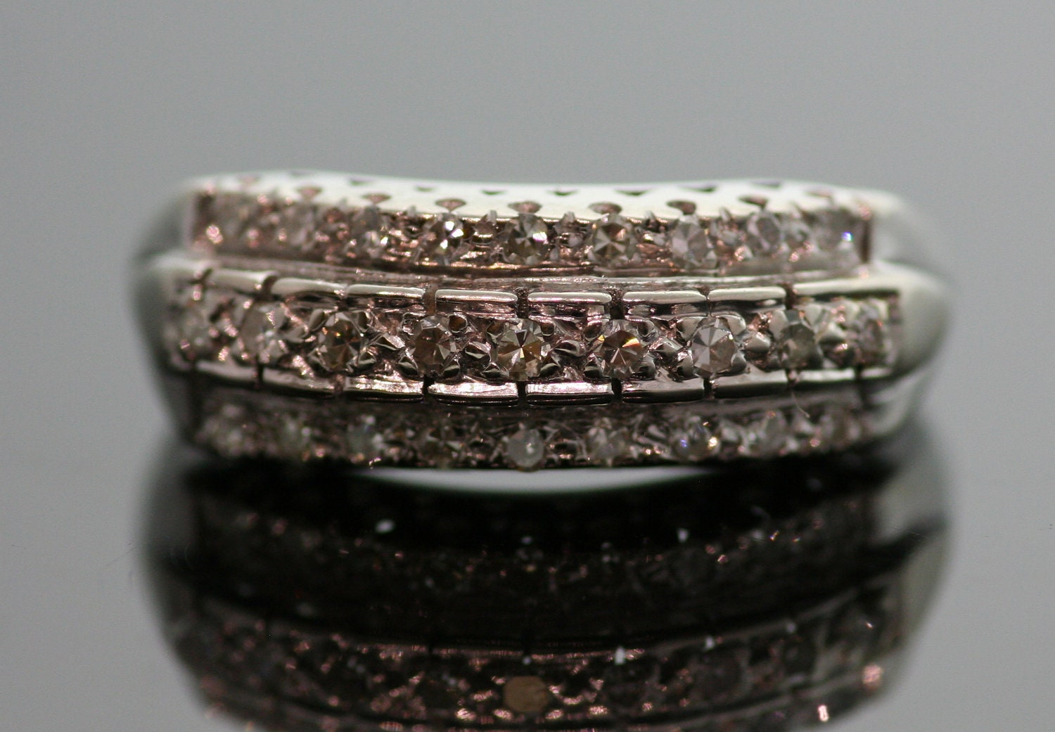 Vintage Diamond Band- 14k White Gold