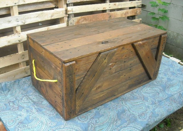 Primitive Wood Box, Storage Chest, Trunk, Wooden box, primitive home decor style A-28