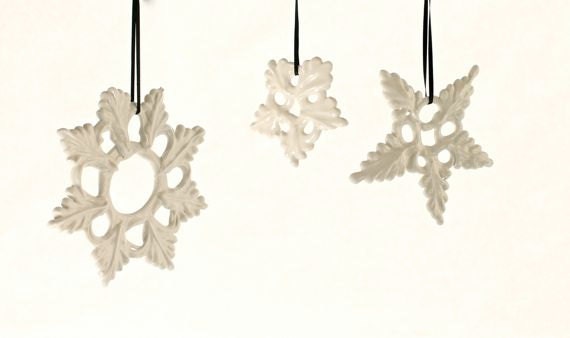 ooak Snowflake Ornaments: Set of 3. Ready to Ship.
