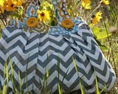 Tote- Extra Large Nikki Bag-Grey Chevron