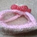pink and white crocheted baby sandals- baby girl accessories- flower sandals