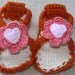 Orange and white crocheted baby sandals with flower- baby girl accessories- flower sandals