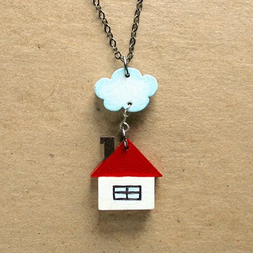 House with Cloud Necklace