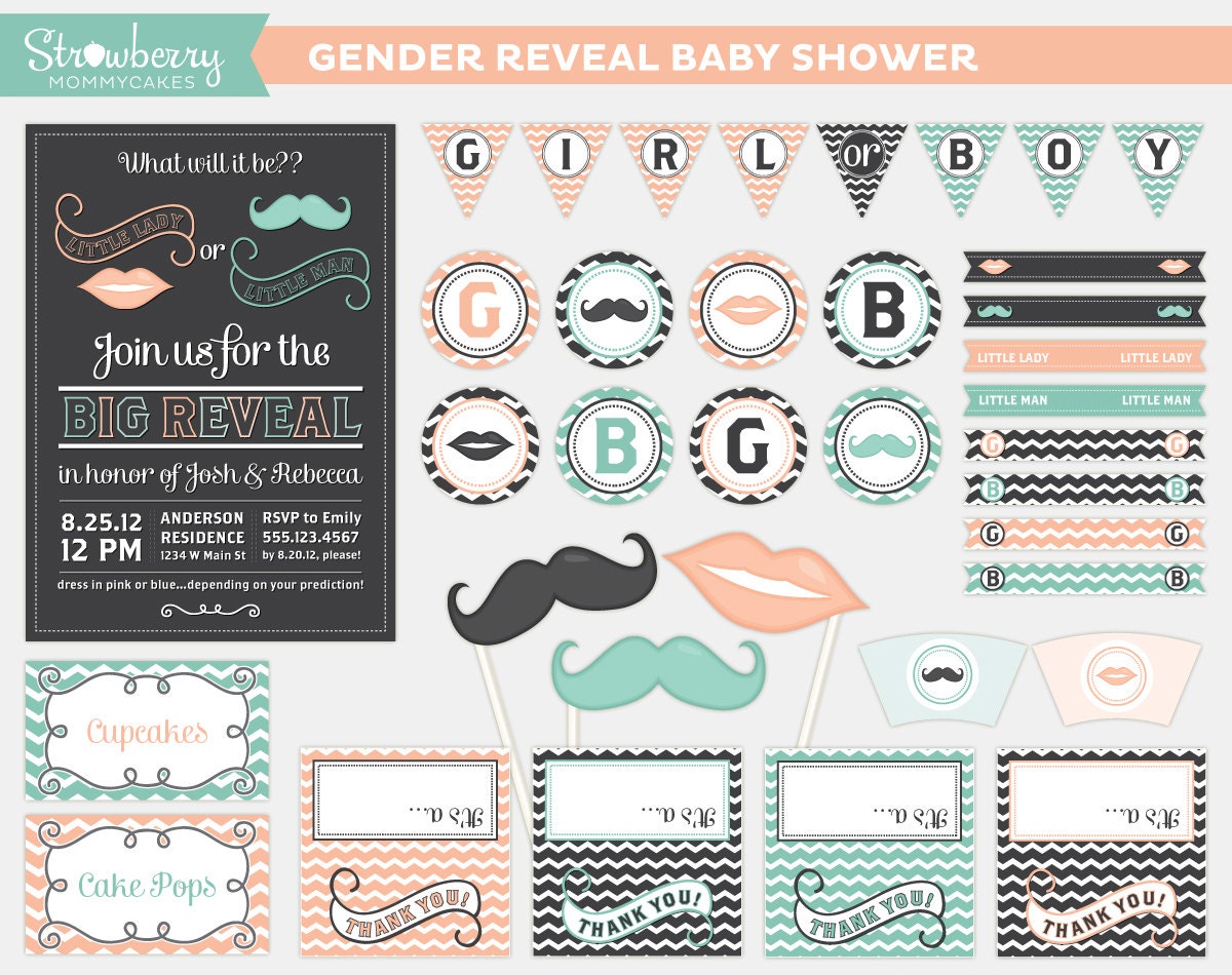 DIY Gender Reveal Baby Shower Printables Il_170x135