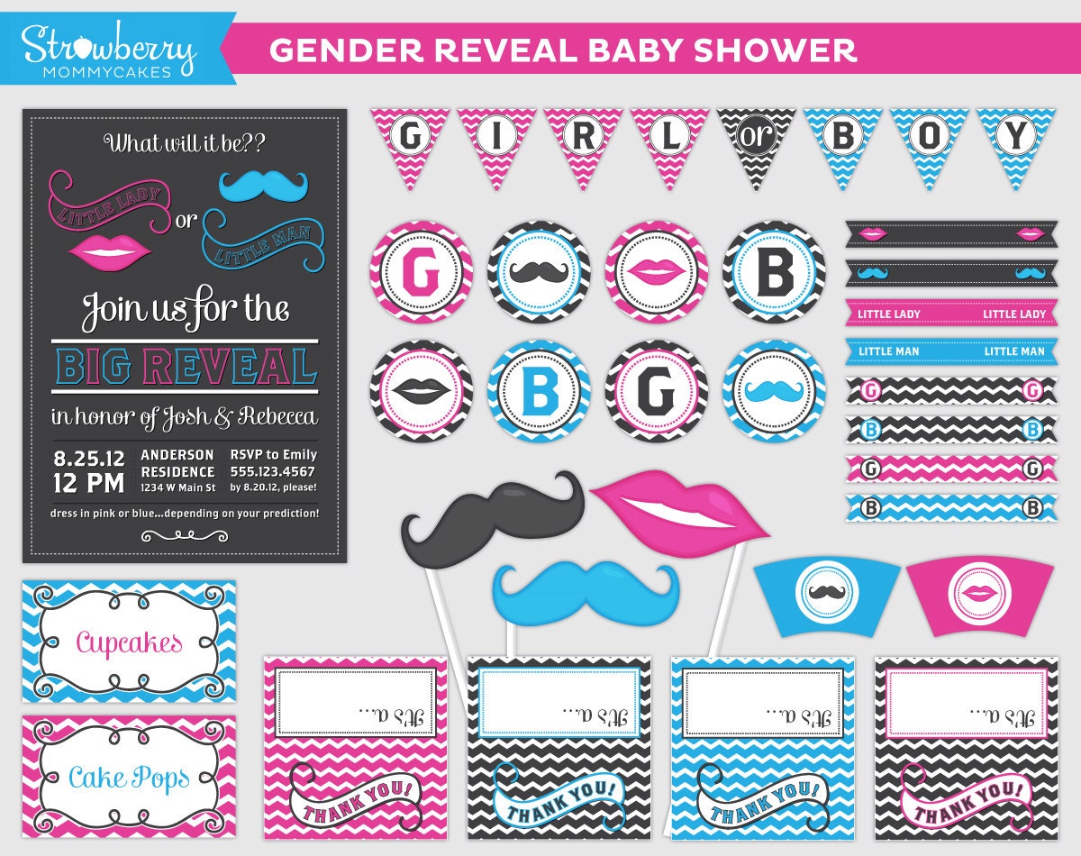 DIY Gender Reveal Baby Shower Printables Il_170x135
