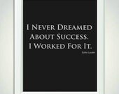 Estée Lauder Success Art Print -8x10 Charcoal Dark Gray and Light Grey