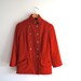1960s norman todd red peacoat // size small coat with silver buttons