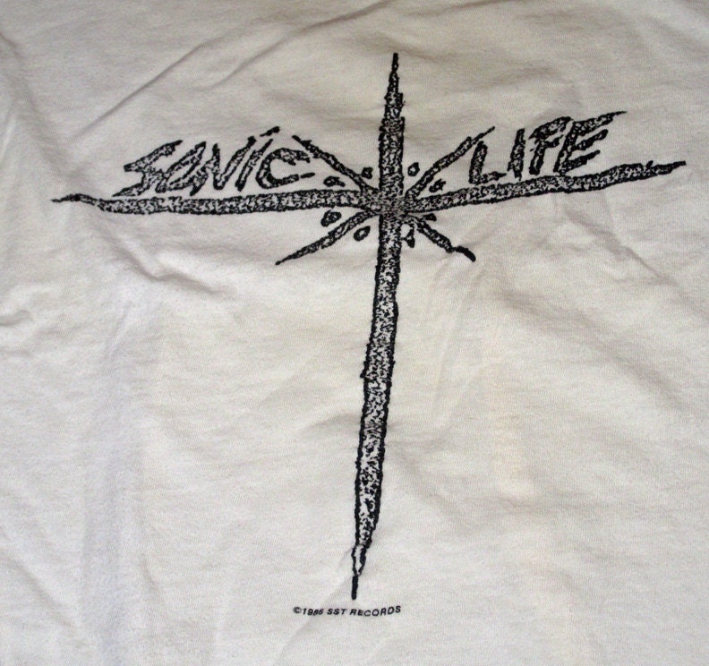 You'll Be a Kool Thing in This Rad Shirt - Rare 100% ORIGINAL Vintage 1985 Sonic Youth Sonic Life T-shirt in WHITE - Screen Stars - SST Punk