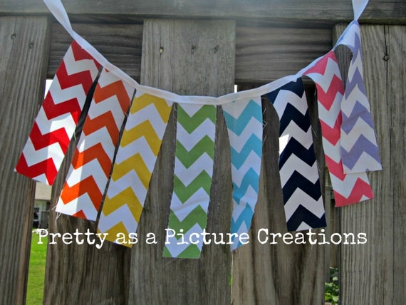 Rainbow Chevron Garland (PrettyPicCreations)