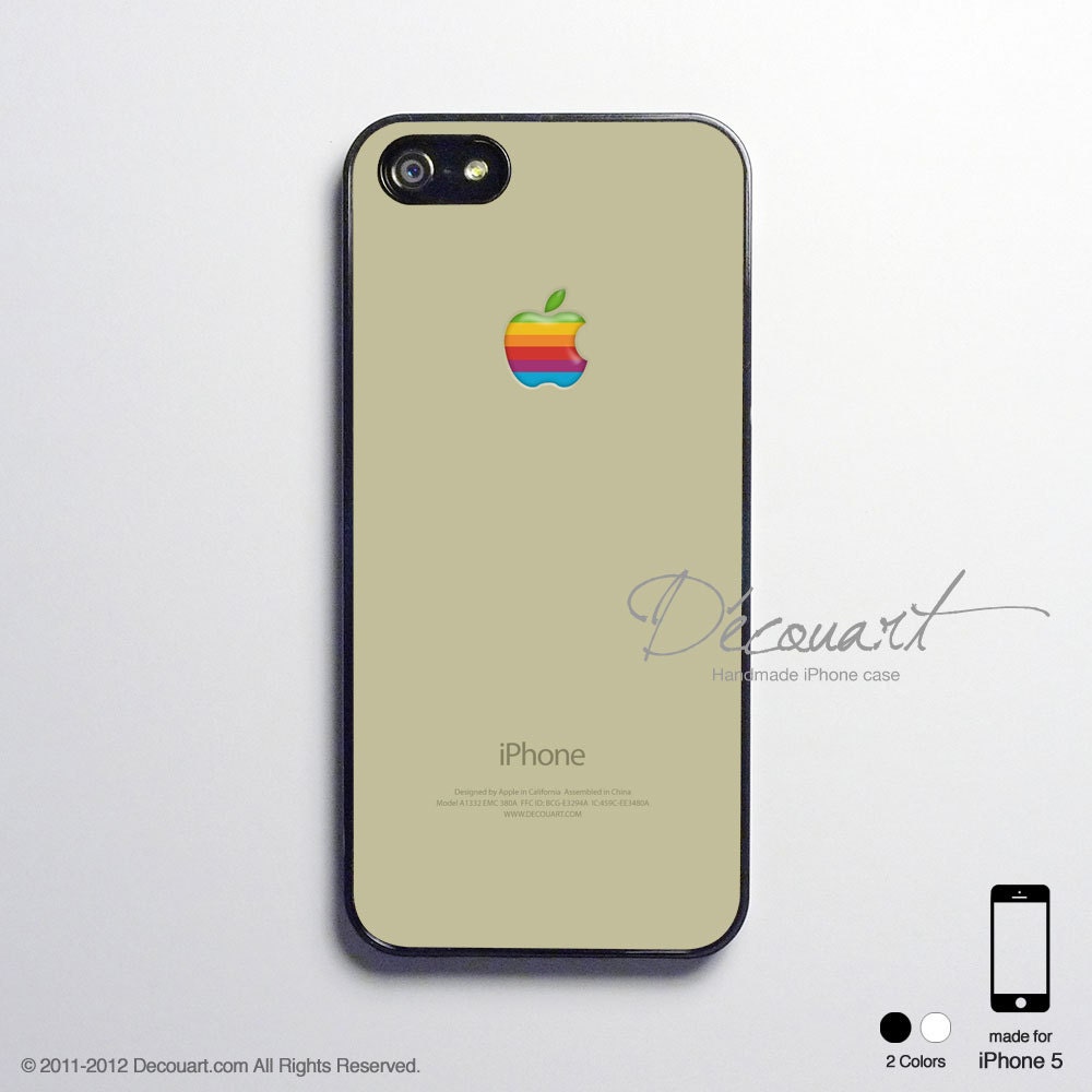 iPhone 5 case, iPhone 5 cover, case for iPhone 5, mac classic with rainbow apple logo S254