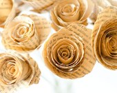 The Wizard of Oz 1958 Vintage Book Page Bouquet - L. Frank Baum - Eco Friendly Upcycled Shabby Chic Single Stem Roses