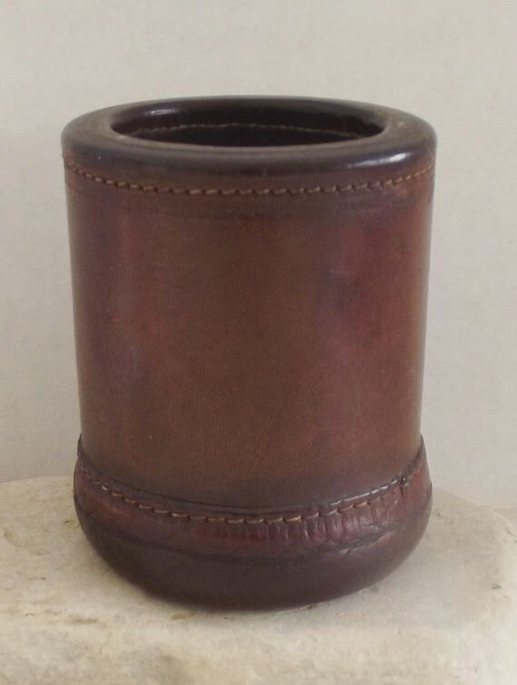 Leather Vintage  by cups on SwirlFiberArt Bar Dice Cup vintage Etsy dice