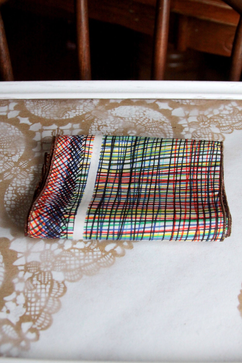 Women's Mod Vintage Scarf Colorful stripes... Perfect for Christmas or the Holidays
