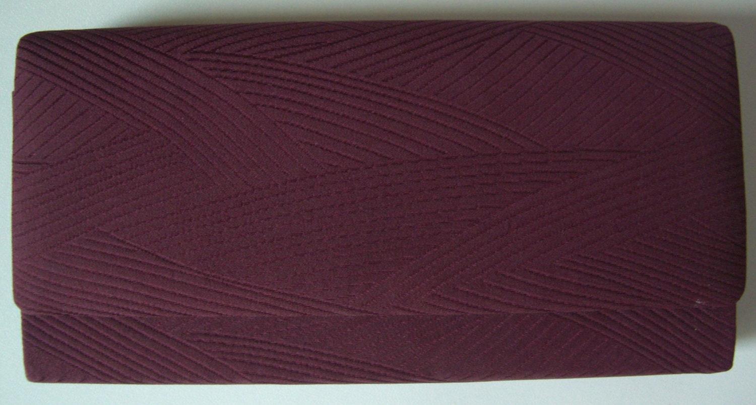 RESERVED for IKEZI Deep plum colored soft kimono silk clutch purse, vintage Japanese