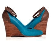 FELICITY. Leather wedges / leather shoes with ankle strap / sizes US 4-13, EUR 35-43. Available in different leather colors.