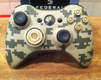Xbox digital camo controller 9mm bullet button 12 guage shotgun shell dpad  Flat Dark Earth FDE Army Green black ops call of duty